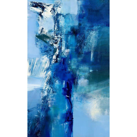 La vie en bleu I  White Modern Wood Framed Art Print by Ball, Veronique