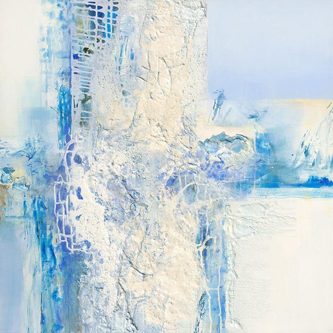 Mineral V  White Modern Wood Framed Art Print with Double Matting by Ball, Veronique