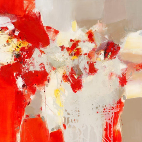 Sublimation III White Modern Wood Framed Art Print with Double Matting by Ball, Veronique