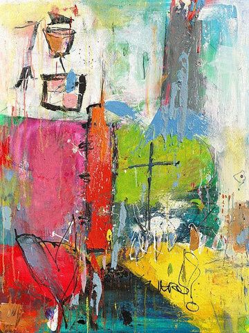 Gluck White Modern Wood Framed Art Print with Double Matting by Reinhold, Thomas F.