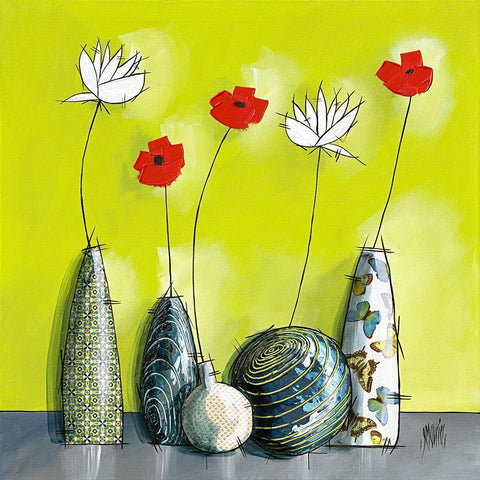 Youzu White Modern Wood Framed Art Print by Maurier, Geraldine