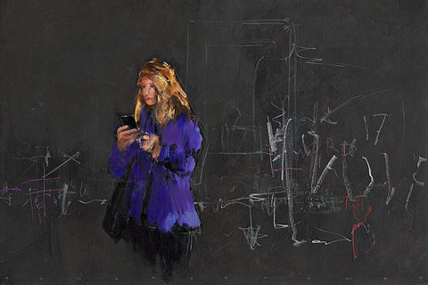 Mobile Black Ornate Wood Framed Art Print with Double Matting by Groenhart, Jan