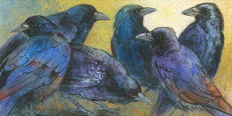 Amseln White Modern Wood Framed Art Print with Double Matting by Botman, Loes