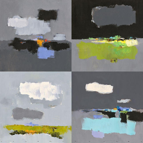 4 x 50 x 50 White Modern Wood Framed Art Print by Groenhart, Jan