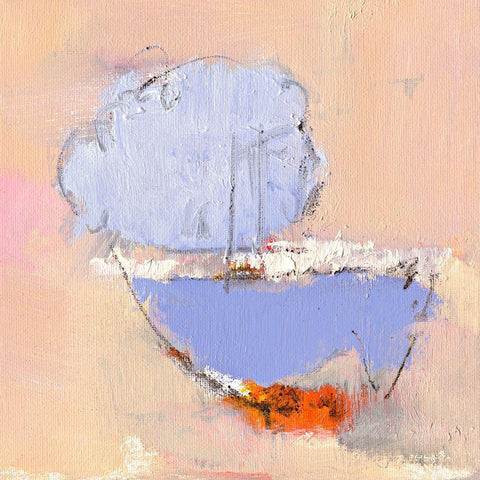 Ohne Titel V White Modern Wood Framed Art Print with Double Matting by Groenhart, Jan