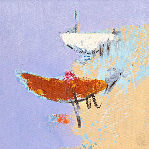 Ohne Titel IX White Modern Wood Framed Art Print with Double Matting by Groenhart, Jan