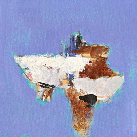 Ohne Titel XIV Black Modern Wood Framed Art Print with Double Matting by Groenhart, Jan