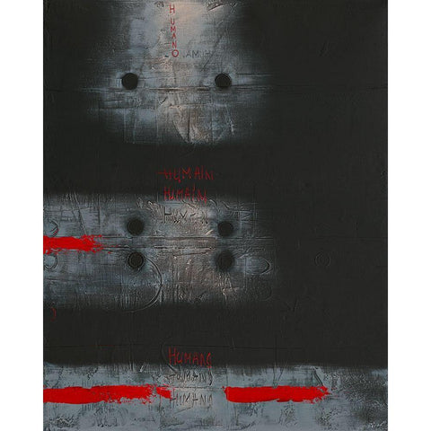 Humano - Diptyque II Black Modern Wood Framed Art Print by Becam, Carole