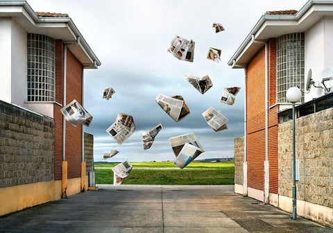 Pause Número VI Black Ornate Wood Framed Art Print with Double Matting by Vallinas Prieto, Miguel