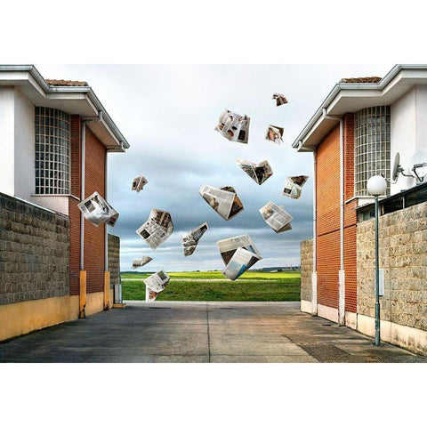 Pause Número VI Black Modern Wood Framed Art Print with Double Matting by Vallinas Prieto, Miguel