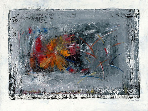 Mohnblumen abstrakt Black Ornate Wood Framed Art Print with Double Matting by Arns-Muller, Monika