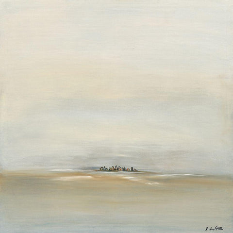 Manhattan White Modern Wood Framed Art Print with Double Matting by Arns-Muller, Monika