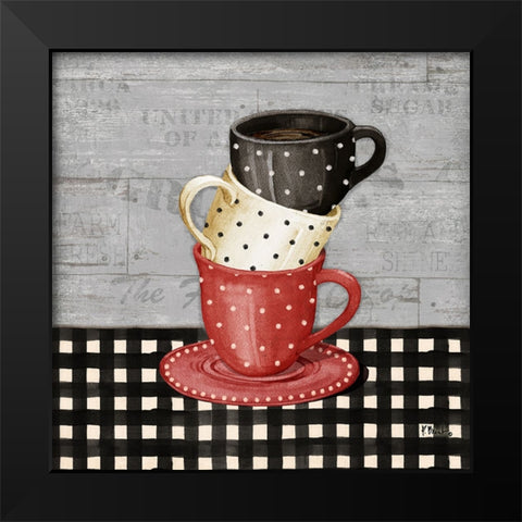 Farmhouse Coffee Cups I - Gray Black Modern Wood Framed Art Print by Brent, Paul