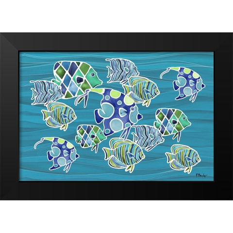 Tahiti Blues - Horizontal - Azul Black Modern Wood Framed Art Print by Brent, Paul
