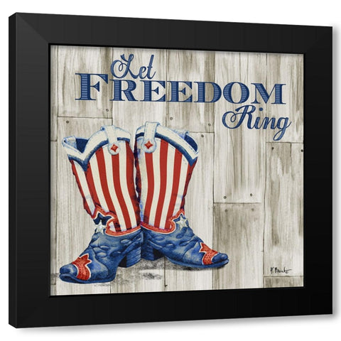 Patriotic Boots I Black Modern Wood Framed Art Print by Brent, Paul
