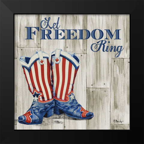 Patriotic Boots I Black Modern Wood Framed Art Print by Brent, Paul