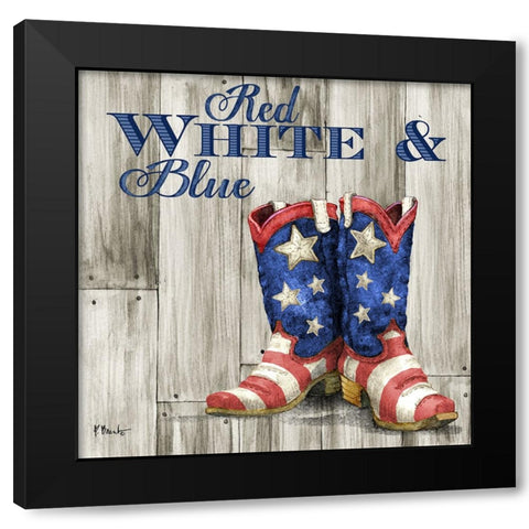 Patriotic Boots II Black Modern Wood Framed Art Print by Brent, Paul