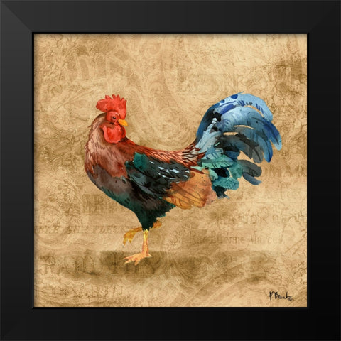 French Countryside Rooster II Black Modern Wood Framed Art Print by Brent, Paul