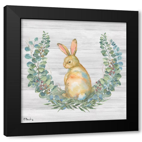 Grove Bunny I - Wood Black Modern Wood Framed Art Print with Double Matting by Brent, Paul