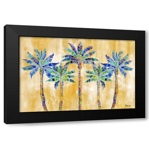 Tahiti Palm Horizontal - Golden Black Modern Wood Framed Art Print by Brent, Paul