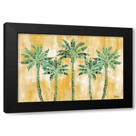 Tahiti Palm Horizontal - Monochromatic Black Modern Wood Framed Art Print by Brent, Paul
