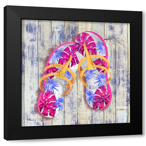 Pompano Sandals II Black Modern Wood Framed Art Print by Brent, Paul