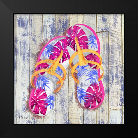 Pompano Sandals II Black Modern Wood Framed Art Print by Brent, Paul