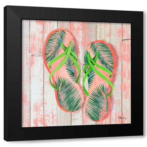 Pompano Sandals III Black Modern Wood Framed Art Print by Brent, Paul