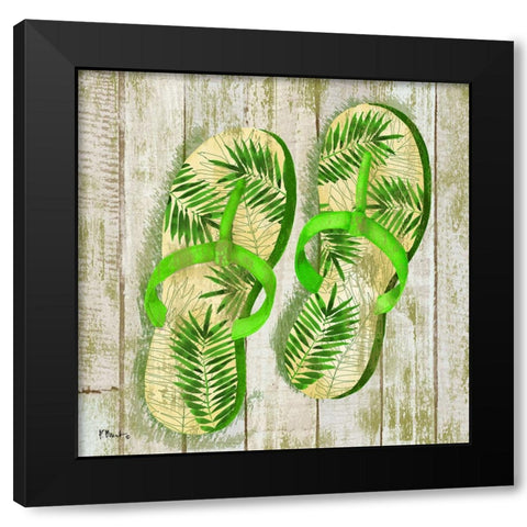 Pompano Sandals IV Black Modern Wood Framed Art Print by Brent, Paul