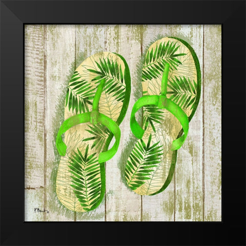 Pompano Sandals IV Black Modern Wood Framed Art Print by Brent, Paul