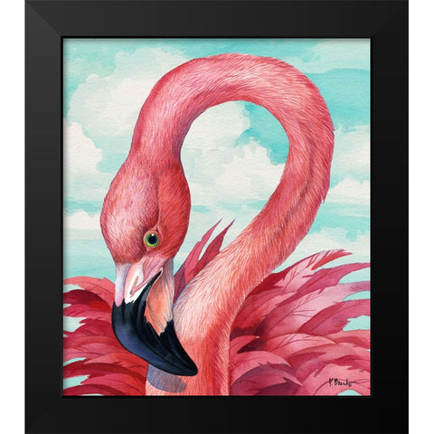 Fab Flamingo Black Modern Wood Framed Art Print by Brent, Paul