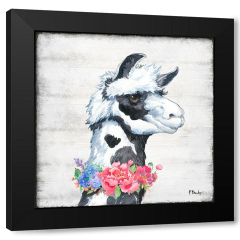 Llama Bloom I Black Modern Wood Framed Art Print by Brent, Paul