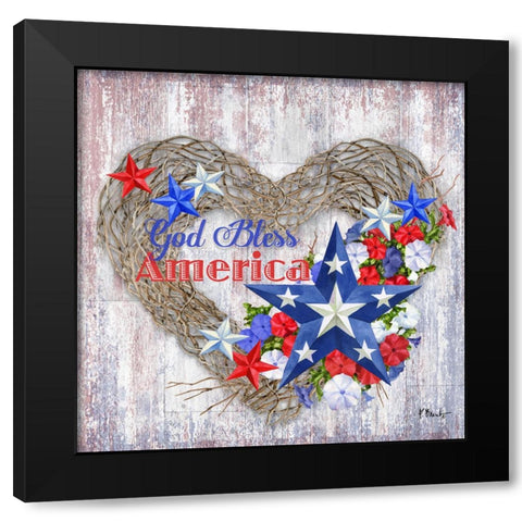Patriotic Wreath I Black Modern Wood Framed Art Print by Brent, Paul