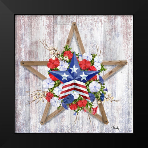 Patriotic Wreath II Black Modern Wood Framed Art Print by Brent, Paul