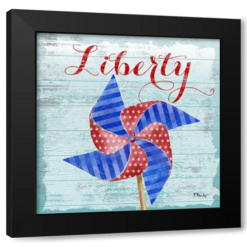 Patriotic Pinwheel II Black Modern Wood Framed Art Print with Double Matting by Brent, Paul
