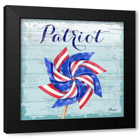 Patriotic Pinwheel IV Black Modern Wood Framed Art Print with Double Matting by Brent, Paul
