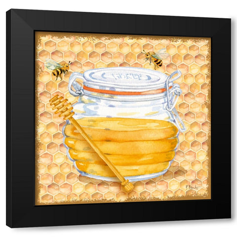 Honey Pot III - Honeycomb Black Modern Wood Framed Art Print with Double Matting by Brent, Paul