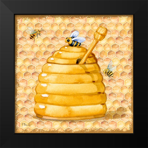 Honey Pot IV - Honeycomb Black Modern Wood Framed Art Print by Brent, Paul
