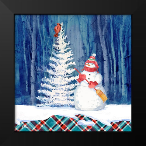 Frosted Snowman II Black Modern Wood Framed Art Print by Brent, Paul