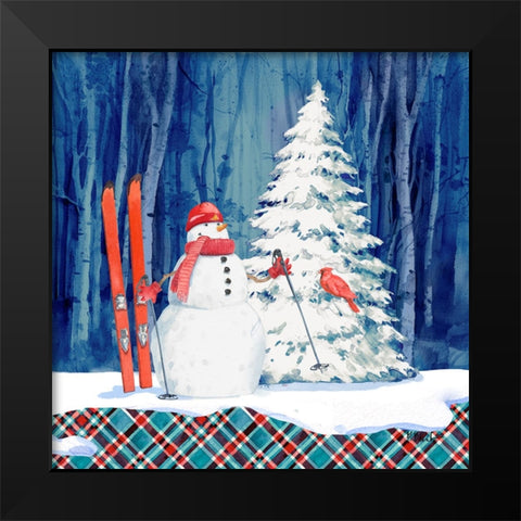 Frosted Snowman III Black Modern Wood Framed Art Print by Brent, Paul