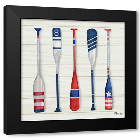 Port Oars I Black Modern Wood Framed Art Print with Double Matting by Brent, Paul