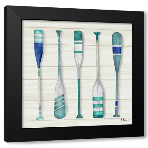 Port Oars II Black Modern Wood Framed Art Print by Brent, Paul