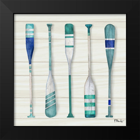 Port Oars II Black Modern Wood Framed Art Print by Brent, Paul