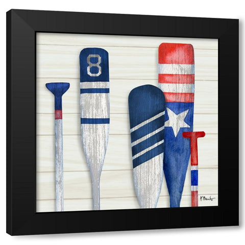 Port Oars III Black Modern Wood Framed Art Print by Brent, Paul