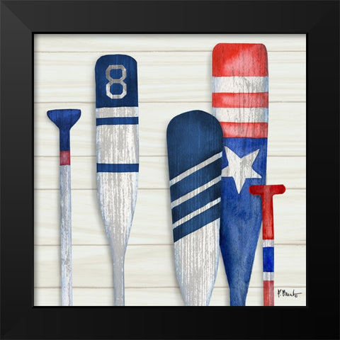 Port Oars III Black Modern Wood Framed Art Print by Brent, Paul