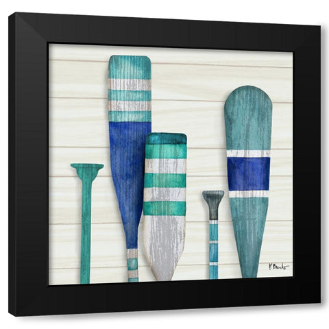 Port Oars IV Black Modern Wood Framed Art Print by Brent, Paul