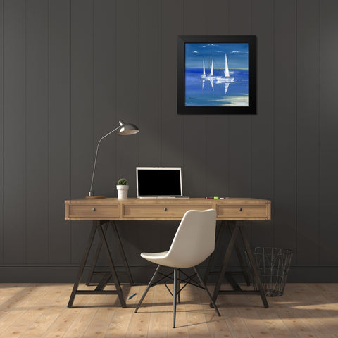 Serenity Sailboats Black Modern Wood Framed Art Print by Brent, Paul