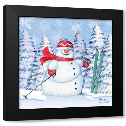 Icy Snowman I Black Modern Wood Framed Art Print by Brent, Paul