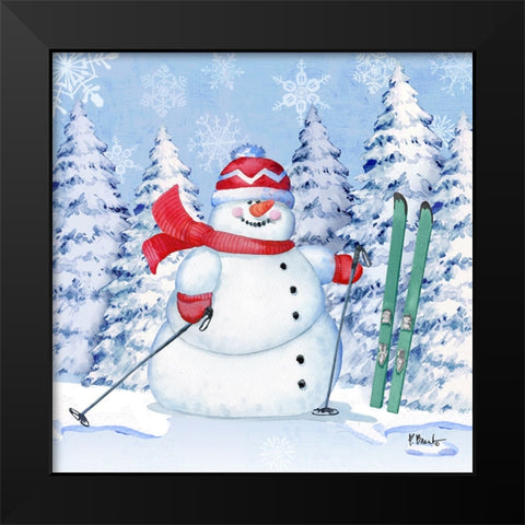 Icy Snowman I Black Modern Wood Framed Art Print by Brent, Paul