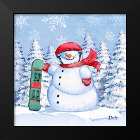 Icy Snowman II Black Modern Wood Framed Art Print by Brent, Paul